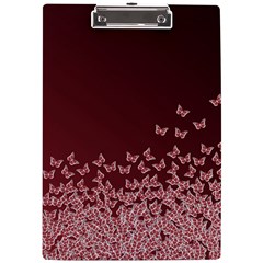 Red Gradient Butterflies Pattern, Nature Theme A4 Clipboard by Casemiro