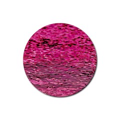 Pink  Waves Flow Series 1 Rubber Coaster (round) by DimitriosArt