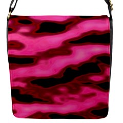 Pink  Waves Flow Series 3 Flap Closure Messenger Bag (s) by DimitriosArt