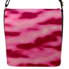 Pink  Waves Flow Series 4 Flap Closure Messenger Bag (s) by DimitriosArt