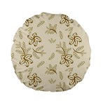 Folk flowers print Floral pattern Ethnic art Standard 15  Premium Flano Round Cushions Back