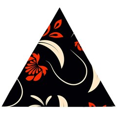 Folk Flowers Print Floral Pattern Ethnic Art Wooden Puzzle Triangle by Eskimos