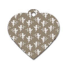 Cupid Pattern Dog Tag Heart (one Side) by Valentinaart