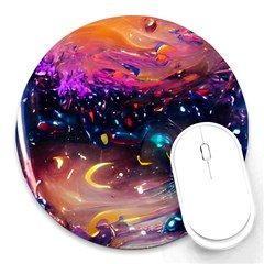 Galaxy Glass Round Mousepads by Dazzleway