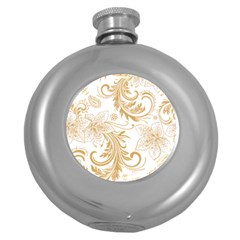 Flowers Shading Pattern Round Hip Flask (5 Oz) by fashionpod