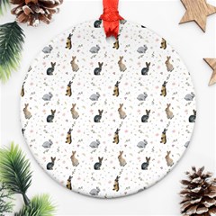 Cute Rabbit Round Ornament (two Sides) by SychEva