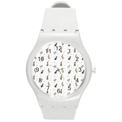 Cute Rabbit Round Plastic Sport Watch (m) by SychEva