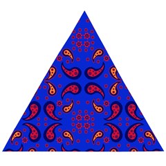 Floral Pattern Paisley Style  Wooden Puzzle Triangle by Eskimos