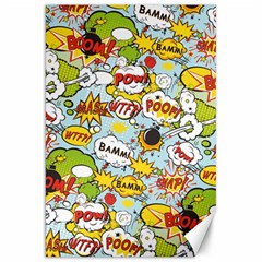 Comic Pow Bamm Boom Poof Wtf Pattern 1 Canvas 20  X 30  by EDDArt