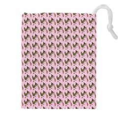 Fern Pattern 2 Pink Drawstring Pouch (4xl) by violetheavensky