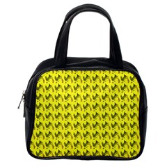 Fern Pattern 2 Yellow Classic Handbag (one Side) by violetheavensky