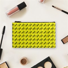 Fern Pattern 2 Yellow Cosmetic Bag (small) by violetheavensky