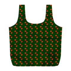 Kawaii Pumpkin Patt Green Full Print Recycle Bag (l) by violetheavensky