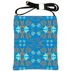 Floral Folk Damask Pattern Fantasy Flowers  Shoulder Sling Bag by Eskimos