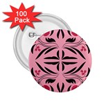 Floral folk damask pattern  2.25  Buttons (100 pack)  Front