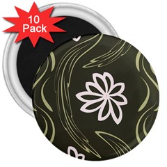 Folk Flowers Print Floral Pattern Ethnic Art 3  Magnets (10 Pack)  by Eskimos