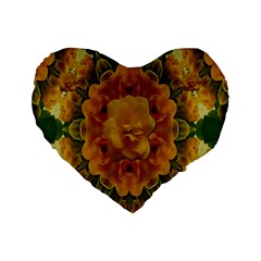 Tropical Spring Rose Flowers In A Good Mood Decorative Standard 16  Premium Heart Shape Cushions by pepitasart