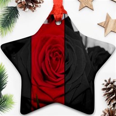 Roses Rouge Fleurs Star Ornament (two Sides) by kcreatif