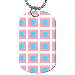 Trans Flag Squared Plaid Dog Tag (two Sides) by WetdryvacsLair