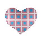 Trans Flag Squared Plaid Standard 16  Premium Heart Shape Cushions Back