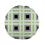 Agender Flag Plaid Standard 15  Premium Flano Round Cushions Front