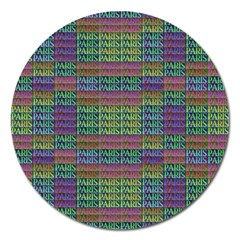 Paris Words Motif Colorful Pattern Magnet 5  (round) by dflcprintsclothing