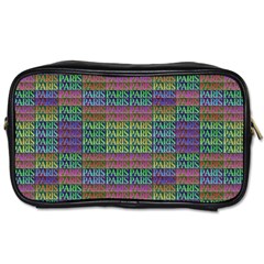 Paris Words Motif Colorful Pattern Toiletries Bag (two Sides) by dflcprintsclothing