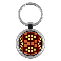 Abstract Pattern Geometric Backgrounds  Key Chain (round) by Eskimos