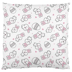 Cute Pattern With Easter Bunny Egg Large Flano Cushion Case (two Sides) by Jancukart