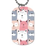 Cute Seamless Pattern With Cats Dog Tag (One Side) Front