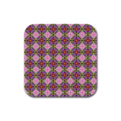 Seamless Psychedelic Pattern Rubber Square Coaster (4 Pack) by Jancukart