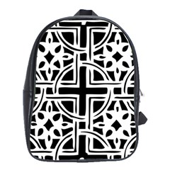 Black And White Geometric Geometry Pattern School Bag (large) by Jancukart