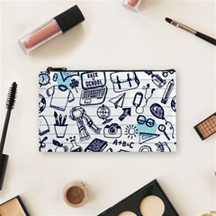 Hand-drawn-back-school-pattern Cosmetic Bag (small) by Jancukart