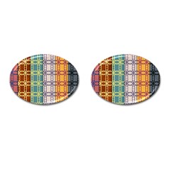 Grungy Vintage Patterns Cufflinks (oval) by artworkshop