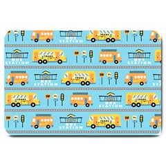 Buses-cartoon-pattern-vector Large Doormat  by Jancukart