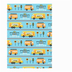 Buses-cartoon-pattern-vector Small Garden Flag (two Sides) by Jancukart