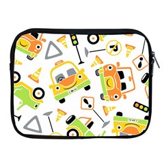 Seamless-pattern-vector-illustration-vehicles-cartoon Apple Ipad 2/3/4 Zipper Cases by Jancukart