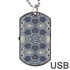 Abstract Pattern Geometric Backgrounds Dog Tag Usb Flash (one Side) by Eskimos