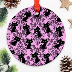 Pink Cats Ornament (round) by NerdySparkleGoth