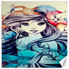 Beautifull Ariel Little Mermaid  Painting Canvas 12  X 12  by artworkshop