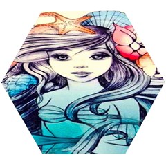 Beautifull Ariel Little Mermaid  Painting Wooden Puzzle Hexagon by artworkshop