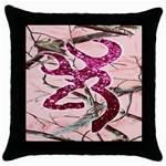 Browning Deer Glitter Throw Pillow Case (Black) Front