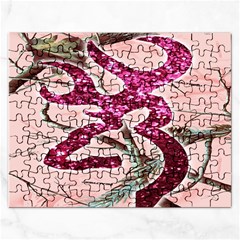 Browning Deer Glitter Rectangular Jigsaw Puzzl by artworkshop