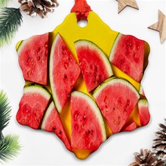 Watermelon Snowflake Ornament (two Sides) by artworkshop