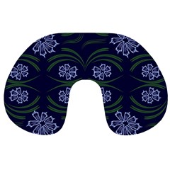 Folk Flowers Print Floral Pattern Ethnic Art Travel Neck Pillow by Eskimos