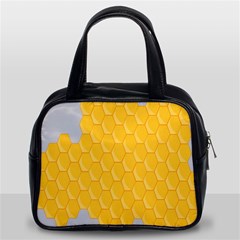 Hexagons Yellow Honeycomb Hive Bee Hive Pattern Classic Handbag (two Sides) by artworkshop