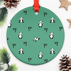 Pandas Pattern Ornament (round) by artworkshop