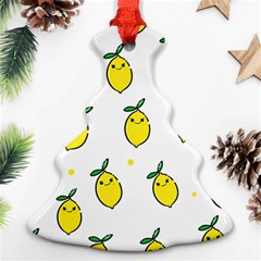 Pattern Lemon Texture Christmas Tree Ornament (two Sides) by artworkshop