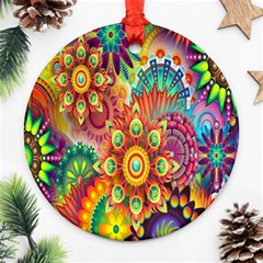 Mandalas Colorful Abstract Ornamental Ornament (round) by artworkshop