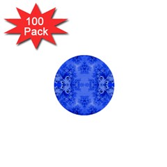 Blue Sky Over The Bluebells Frost Fractal 1  Mini Buttons (100 Pack)  by Artist4God